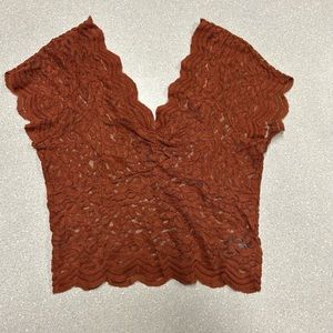 Shyanne lace brown women’s crop top